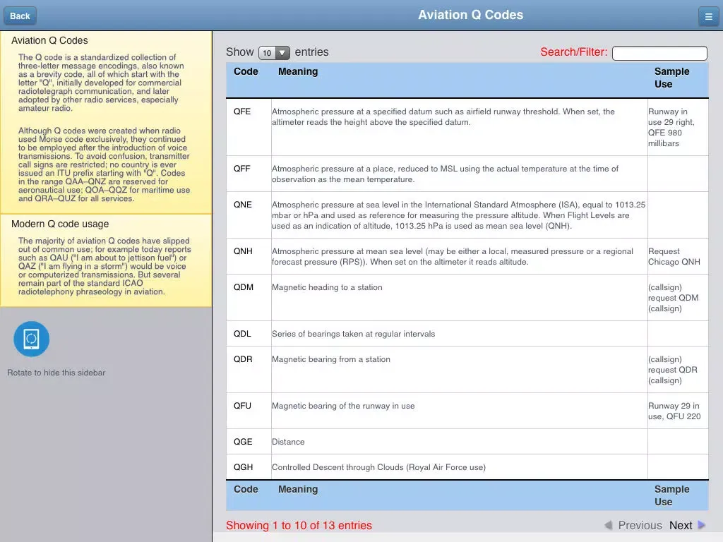 Airport Codes Database iPad  스크린샷