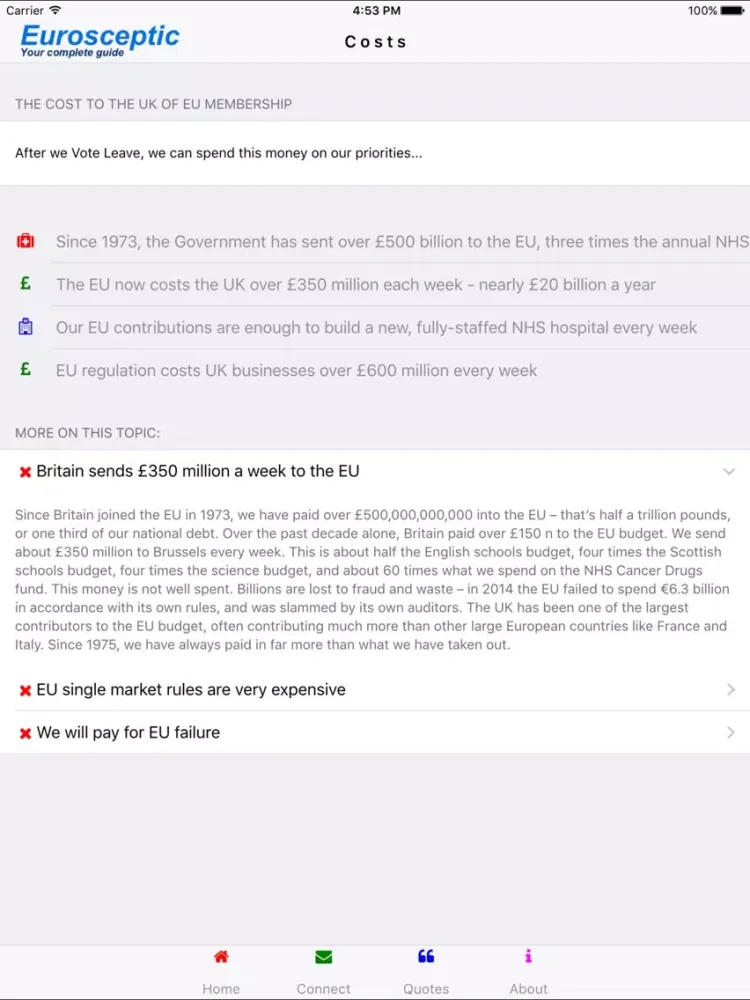 Eurosceptic iPad  스크린샷