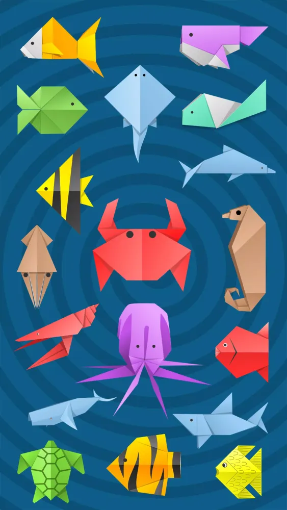 Ảnh chụp màn hình của Origami Fish & Aquatic Animals