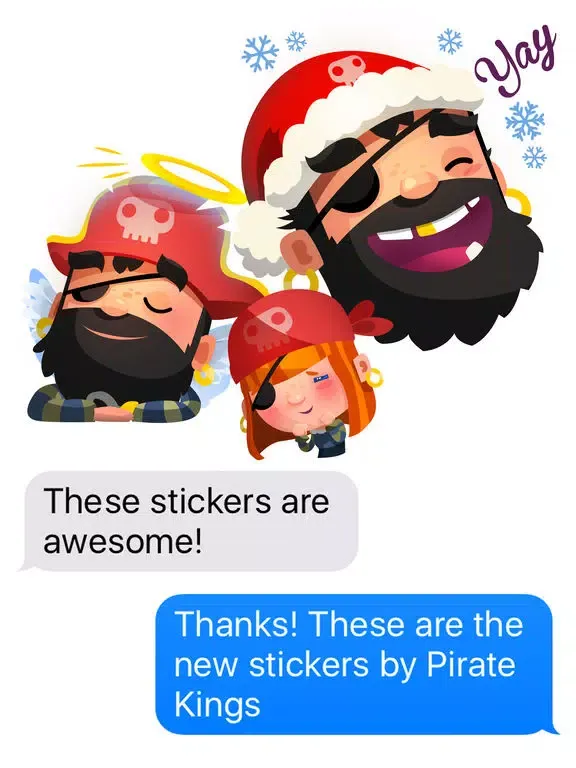 Pirate Kings Animated Stickers for Apple iMessage iPad  Ekran Görüntüleri