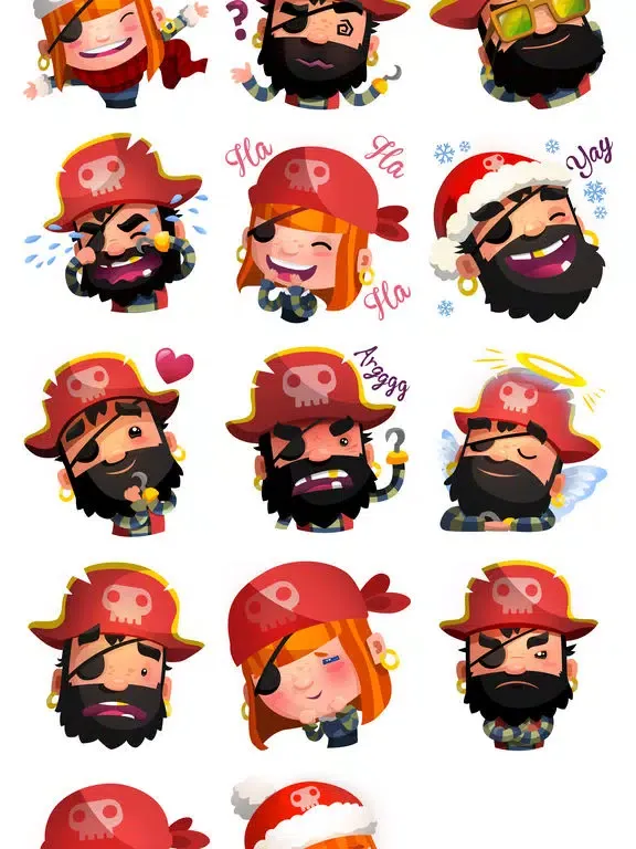 Pirate Kings Animated Stickers for Apple iMessage iPad  Ekran Görüntüleri