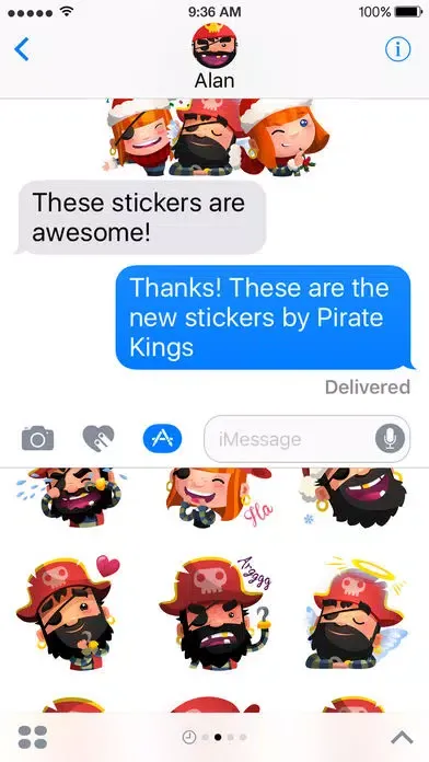 Pirate Kings Animated Stickers for Apple iMessage Ekran Görüntüleri