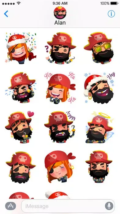 Pirate Kings Animated Stickers for Apple iMessage Ekran Görüntüleri