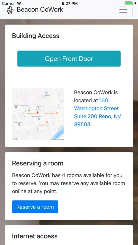 Tangkapan layar Beacon CoWork