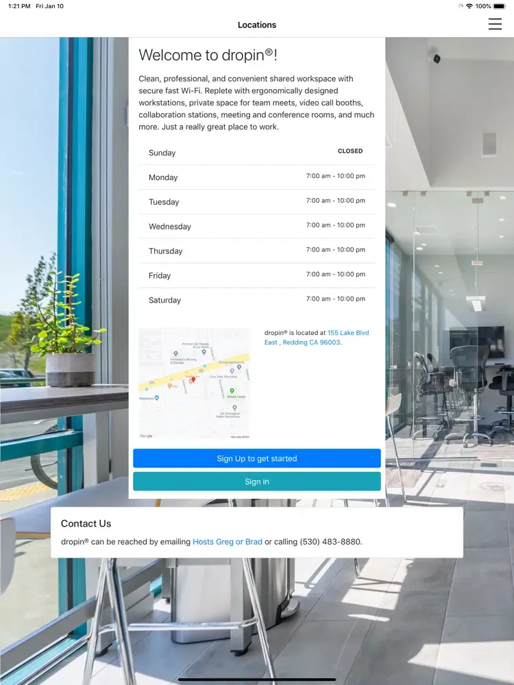 dropin coworking iPad  Screenshots