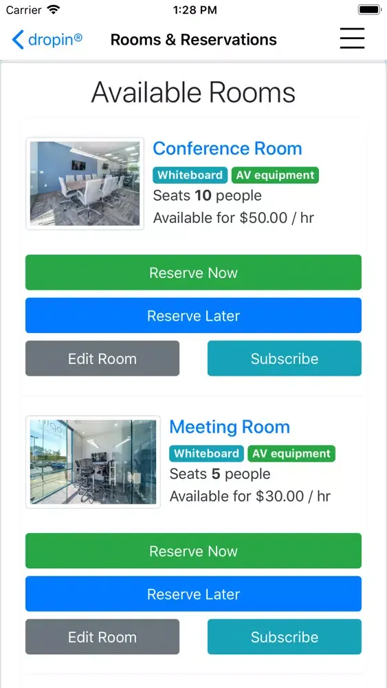dropin coworking Screenshots