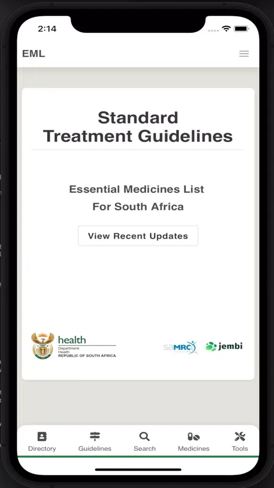 Capturas de tela do Eml Clinical Guide V2