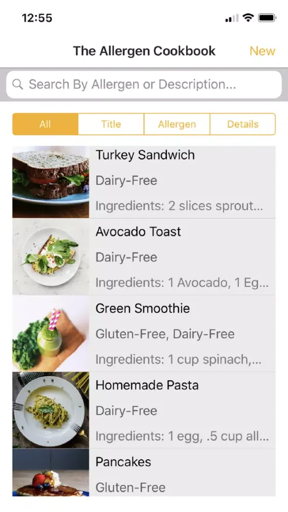 ภาพหน้าจอของ The Allergen Cookbook