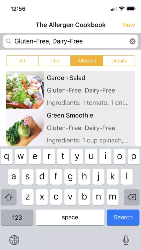ภาพหน้าจอของ The Allergen Cookbook