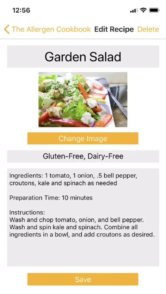 ภาพหน้าจอของ The Allergen Cookbook