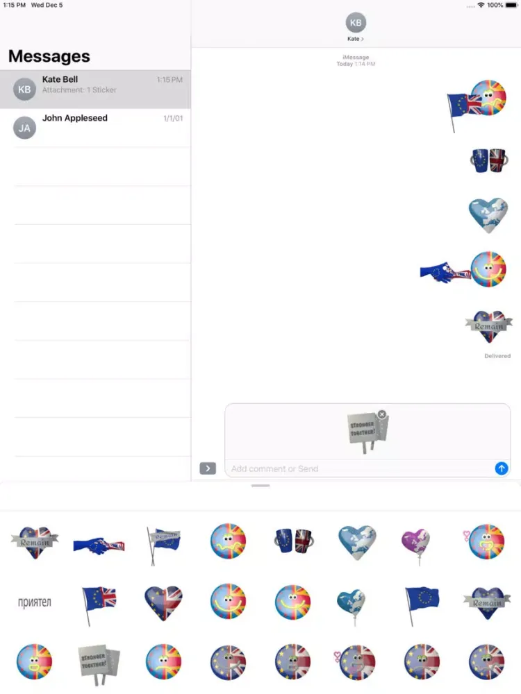 Captures d'écran de Brexit Stickers iPad 