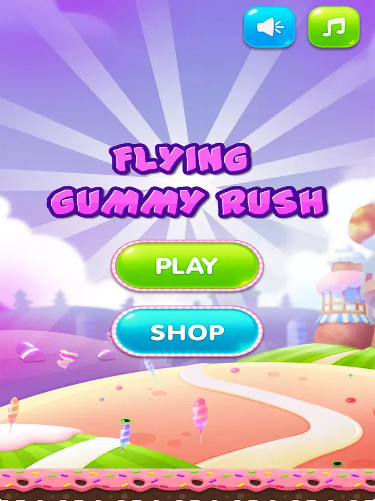 Tangkapan layar Flying Gummy Rush iPad 