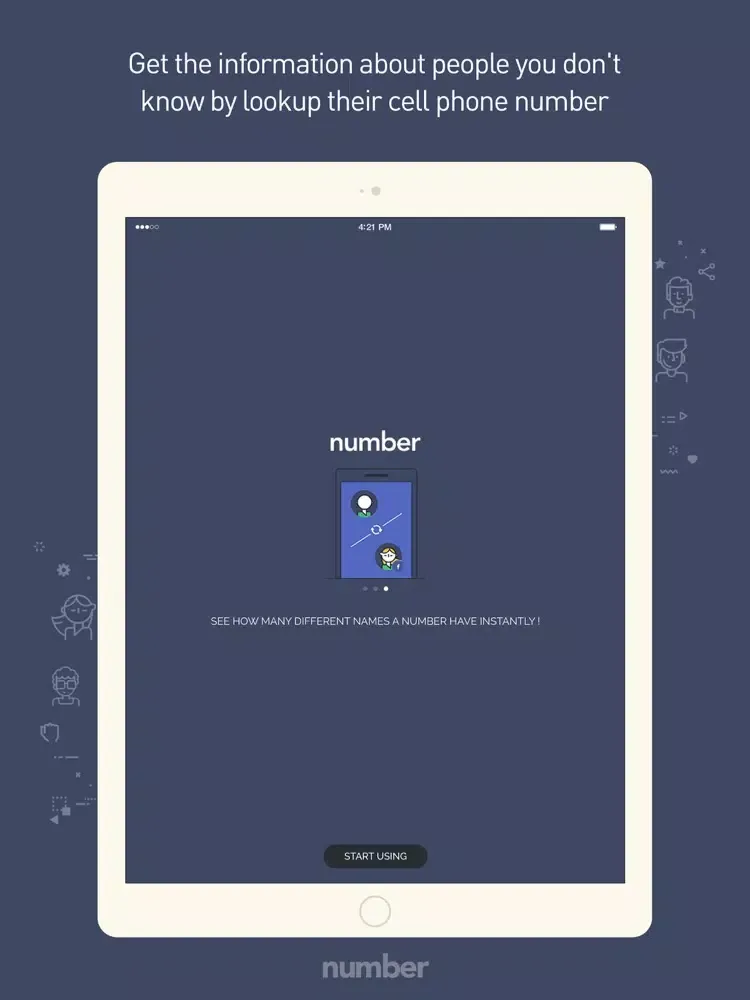 Ảnh chụp màn hình của Number Search & Find hidden friends for Facebook iPad 