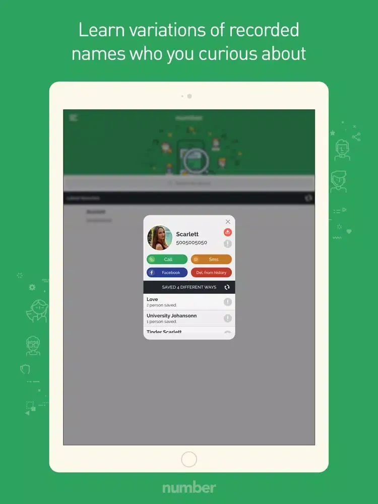 Ảnh chụp màn hình của Number Search & Find hidden friends for Facebook iPad 