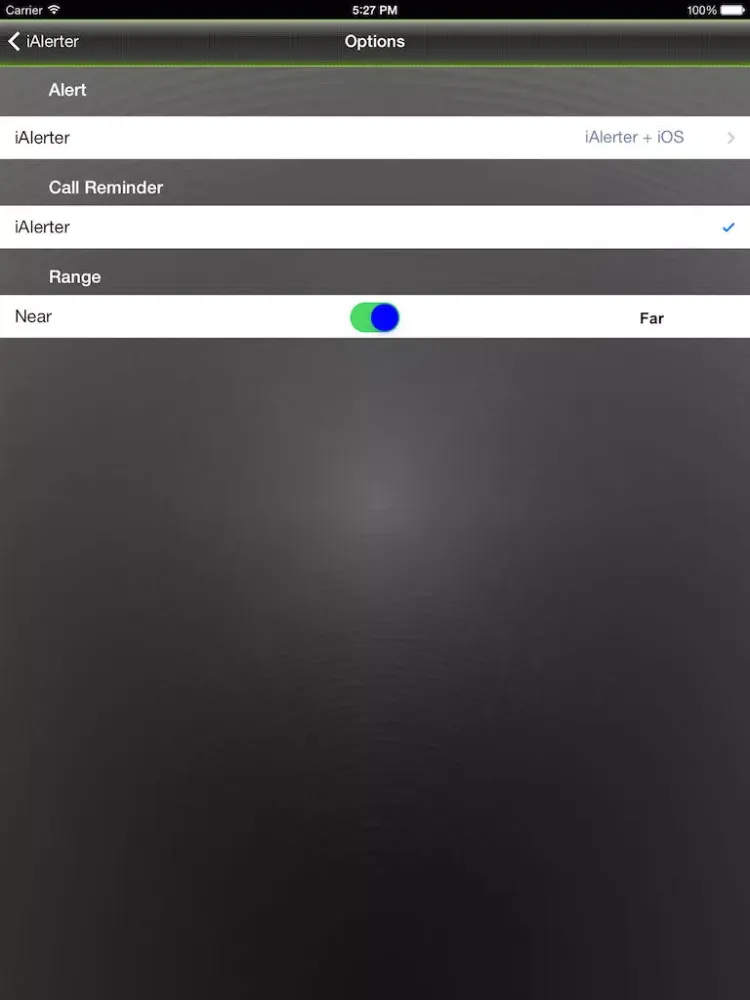 Tangkapan skrin iAlerter iPad 