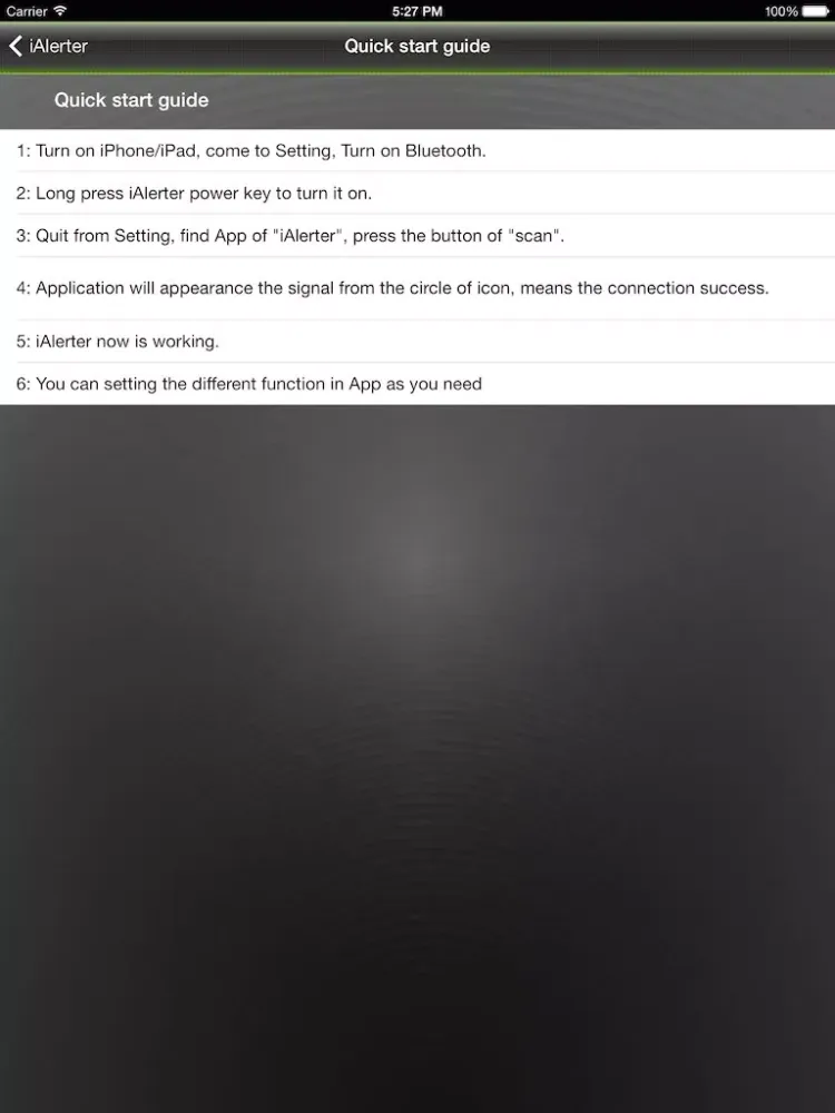 Tangkapan skrin iAlerter iPad 