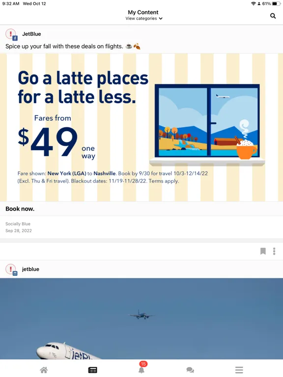 Zrzuty ekranu JetBlue On the Fly iPad 
