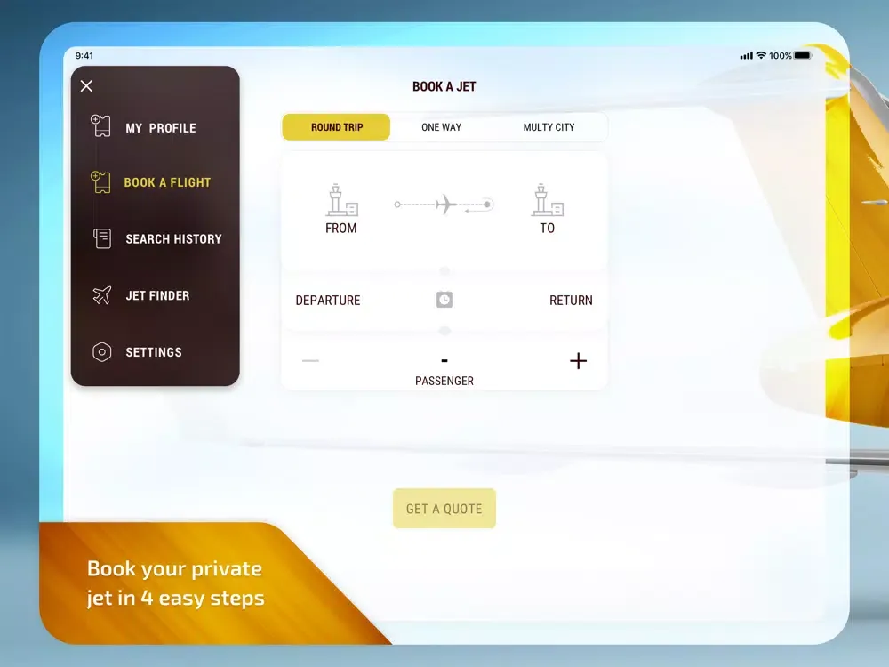 Ảnh chụp màn hình của Jetfinder: Private Jet Charter iPad 