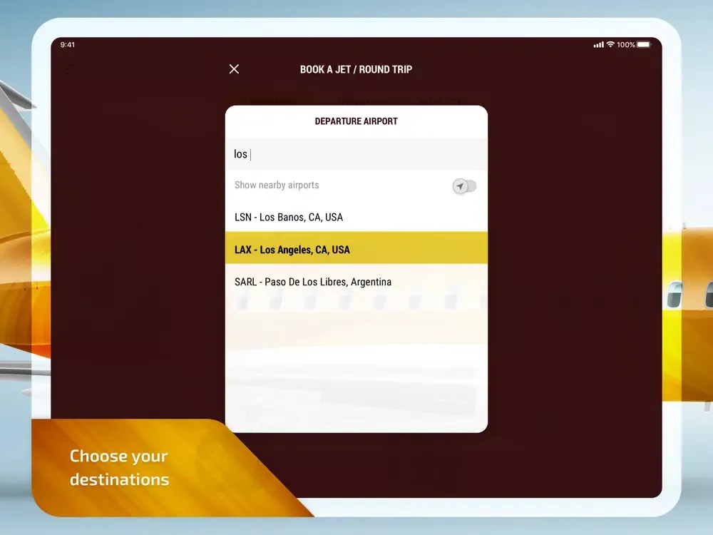 Ảnh chụp màn hình của Jetfinder: Private Jet Charter iPad 