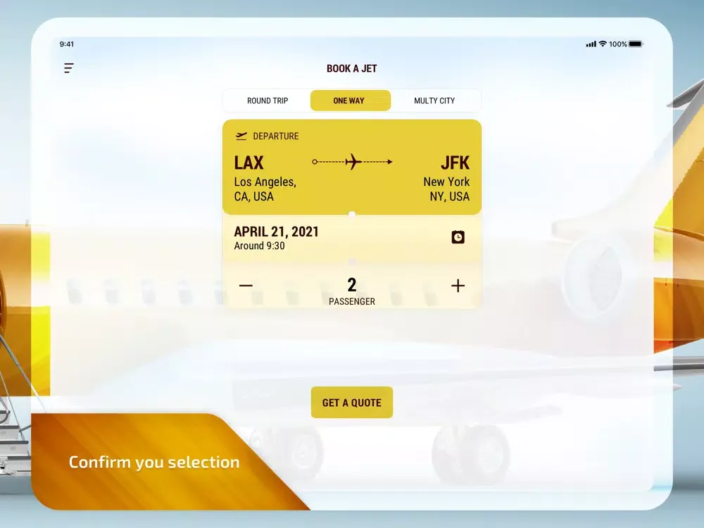Ảnh chụp màn hình của Jetfinder: Private Jet Charter iPad 