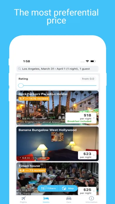 Capturas de tela do Cheap flights, hotels & car