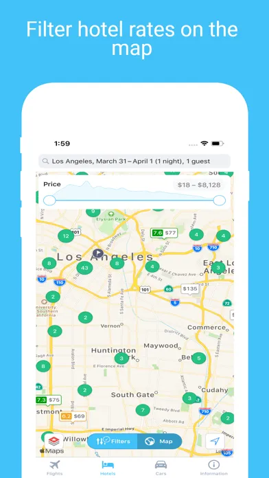 Capturas de tela do Cheap flights, hotels & car