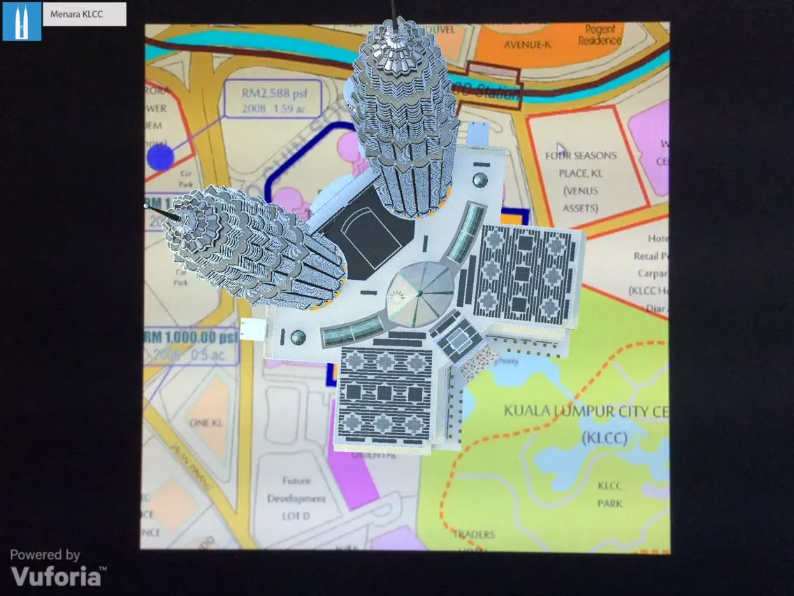Tangkapan skrin KLCC AR iPad 