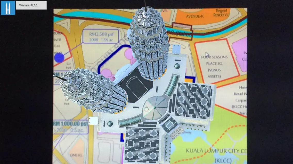 Tangkapan skrin KLCC AR
