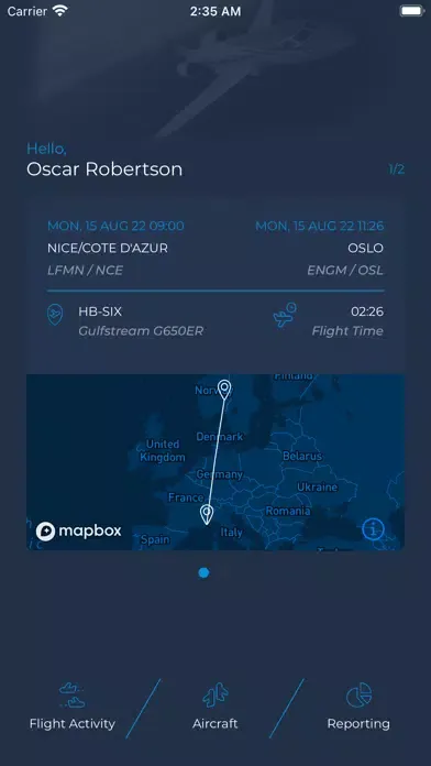 Tangkapan skrin Polar Digital Aircraft