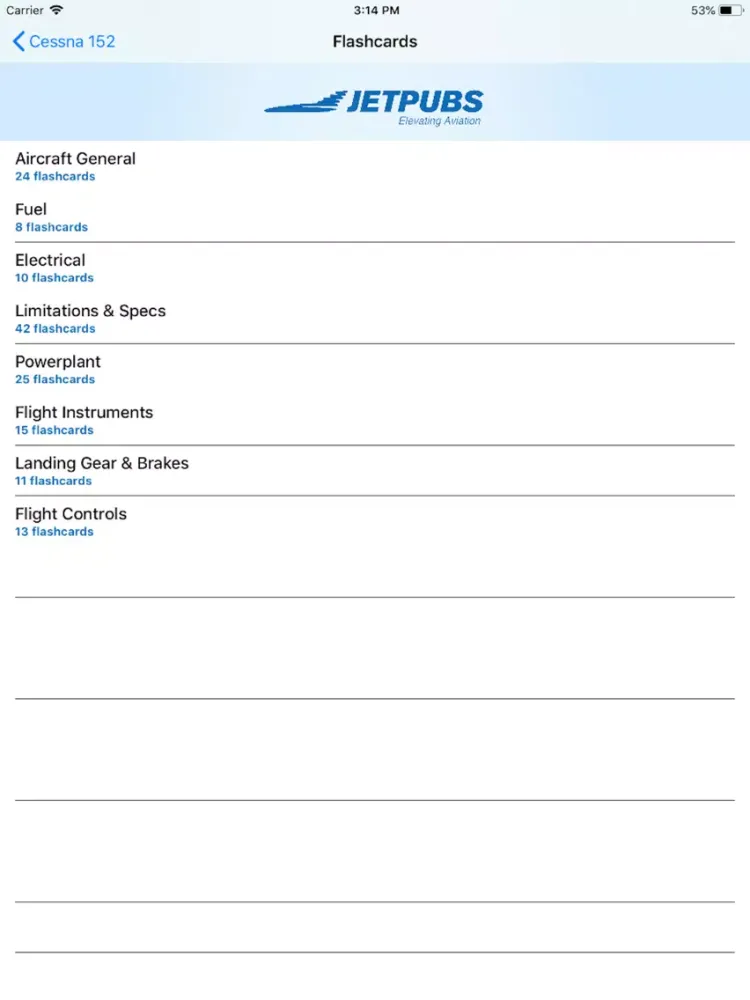 Capturas de tela do Cessna C152 Study App iPad 