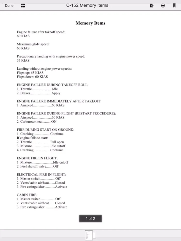 Capturas de tela do Cessna C152 Study App iPad 