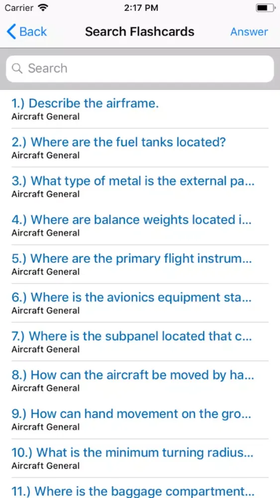 Capturas de tela do Cessna C152 Study App