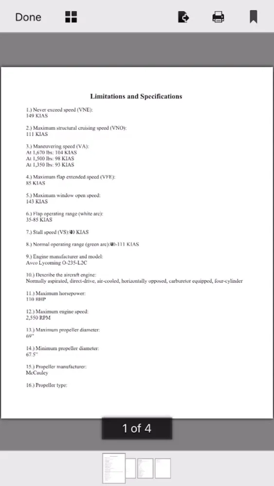 Capturas de tela do Cessna C152 Study App