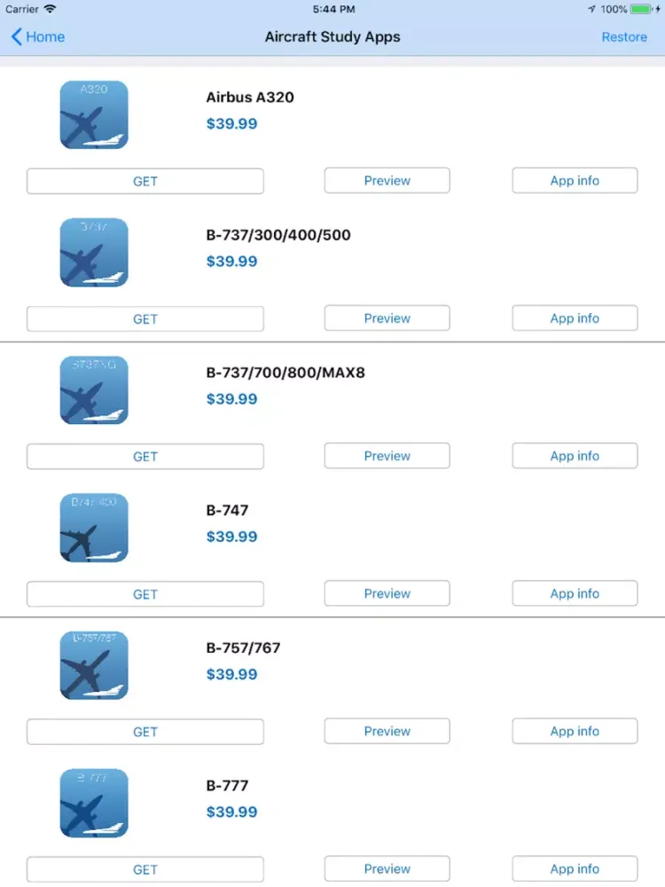 Aircraft Study Apps iPad  स्क्रीनशॉट