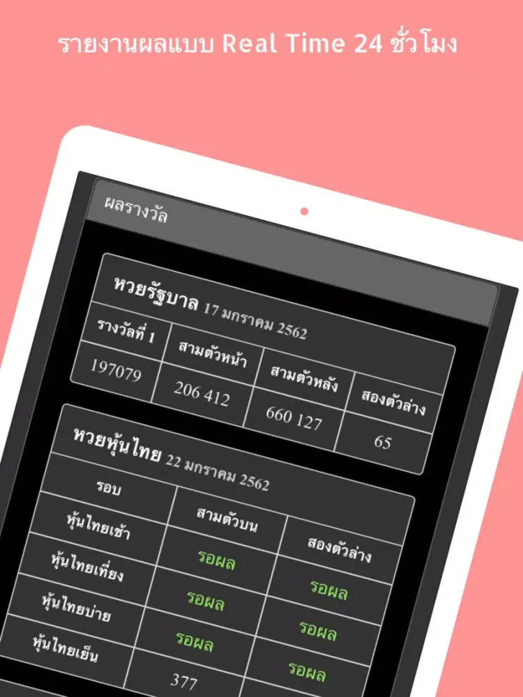 Tangkapan skrin หวย JETSADA iPad 