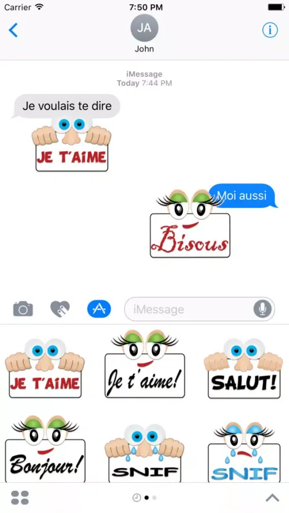 Screenshot di Autocollants pour iMessage en français