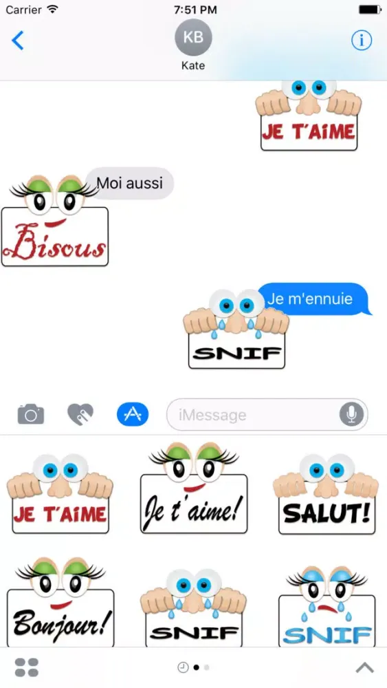 Screenshot di Autocollants pour iMessage en français