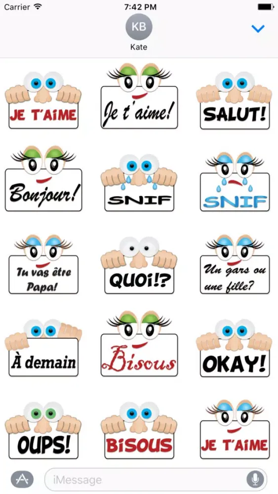Screenshot di Autocollants pour iMessage en français