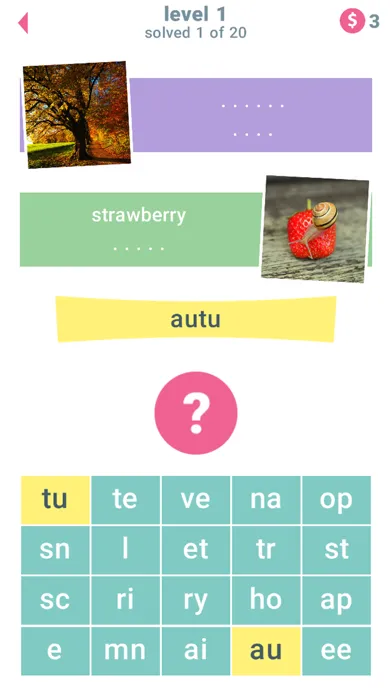 ภาพหน้าจอของ 2 Clues: Words and Syllables