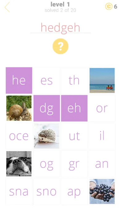 Capturas de pantalla de 1 Clue: Words and Syllables