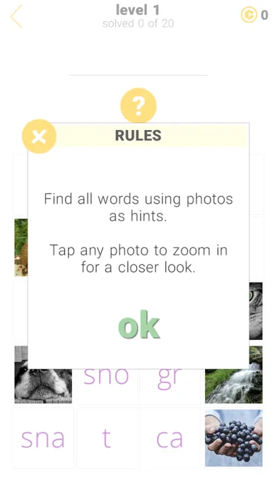 Capturas de pantalla de 1 Clue: Words and Syllables