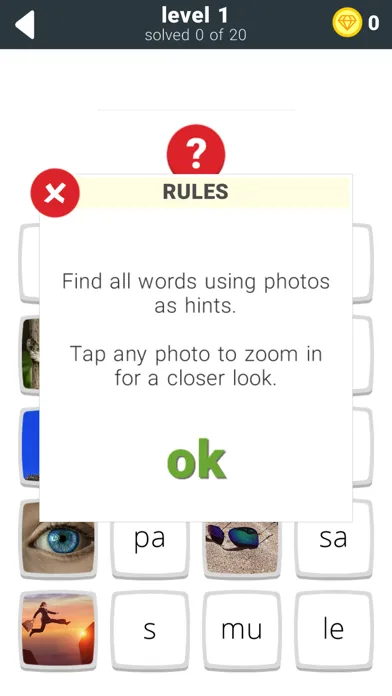 Capturas de tela do Mom's 1 Pic 1 Word