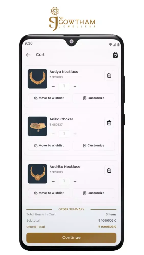 Capturas de tela do Sri Gowtham Jewellers