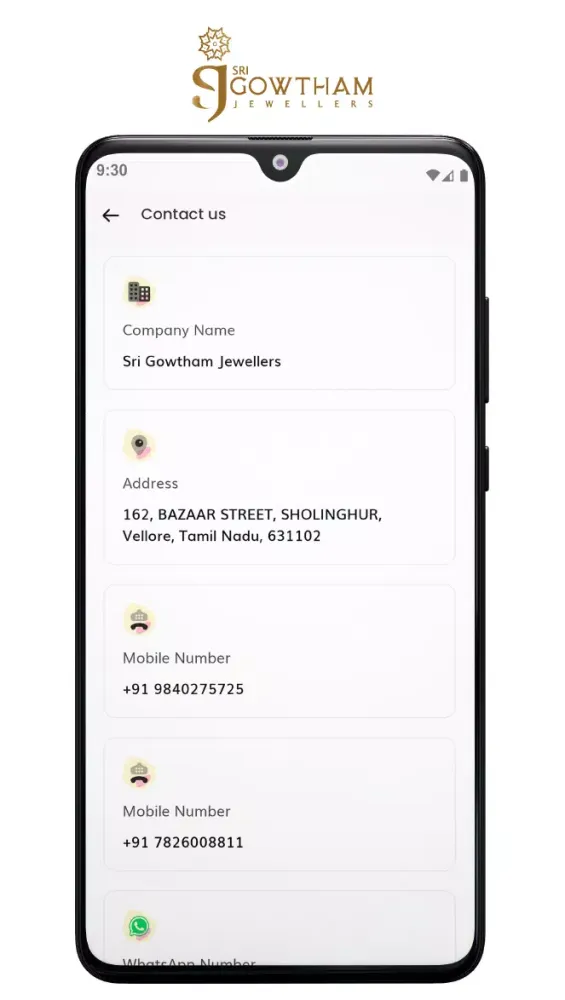Capturas de tela do Sri Gowtham Jewellers