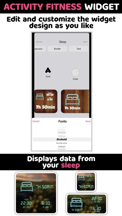 Activity Fitness Widgets Screenshots