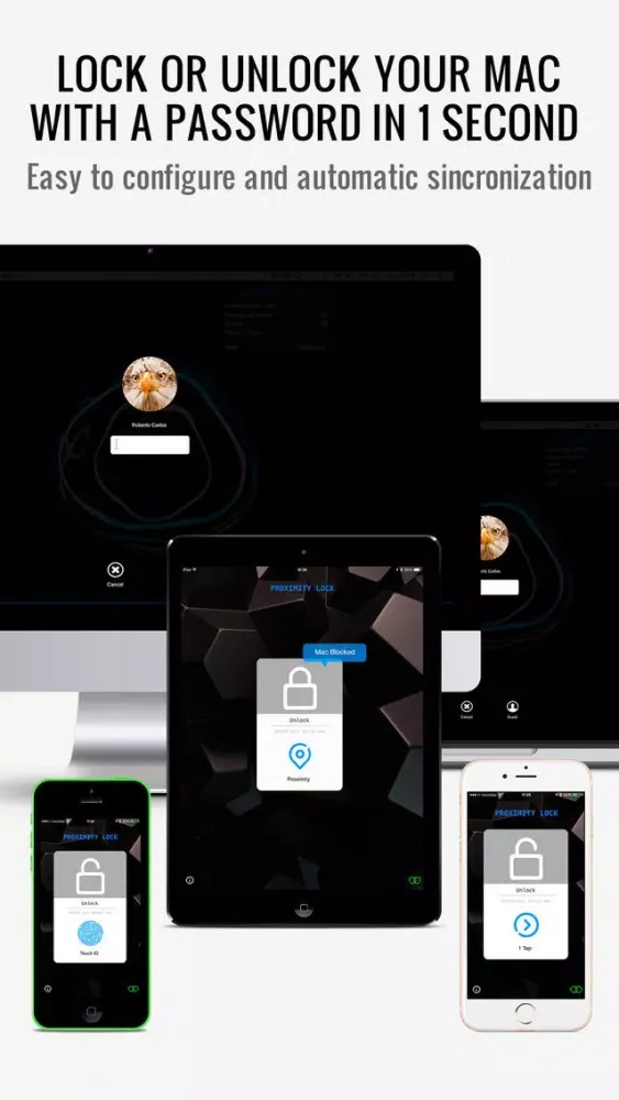 Proximity Lock : Unlock or lock your Mac with password with Proximity or TouchID スクリーンショット
