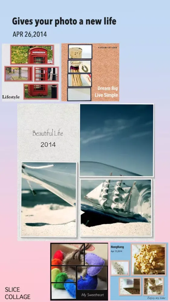 Slice Collage Lite- Slice photo to create square reverse photo collage and share to social network Screenshots