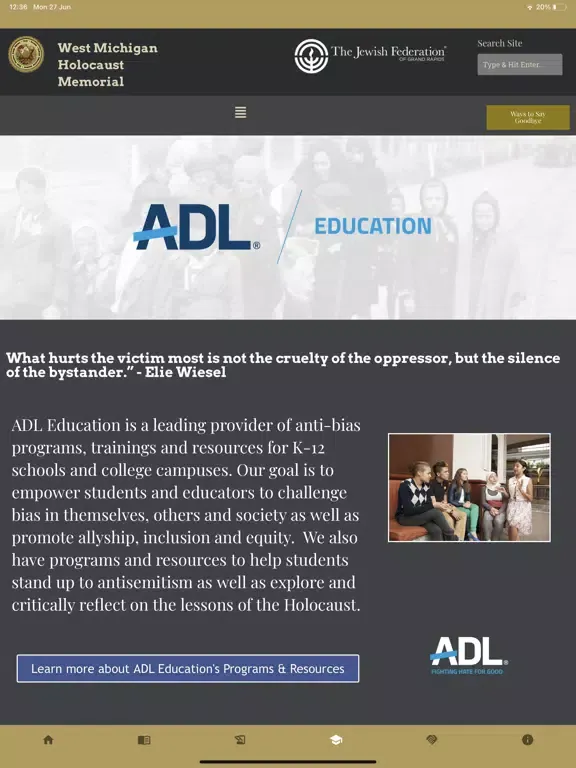 Screenshot di West Mich Holocaust Memorial iPad 