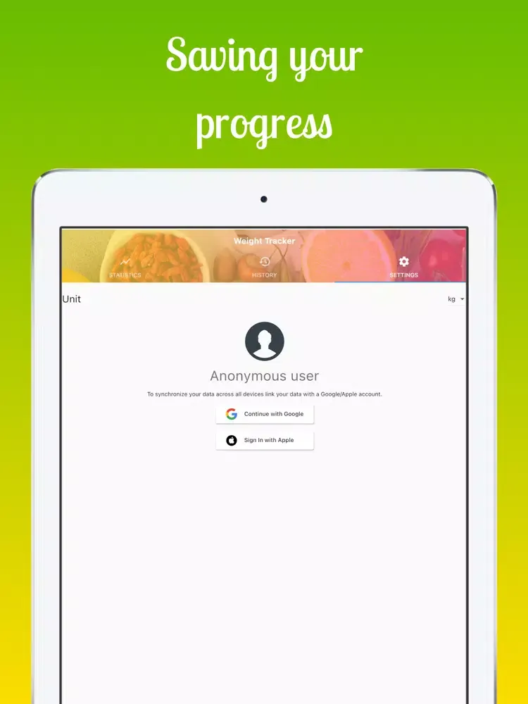 Easy Weight Tracker - JFMobile iPad  スクリーンショット