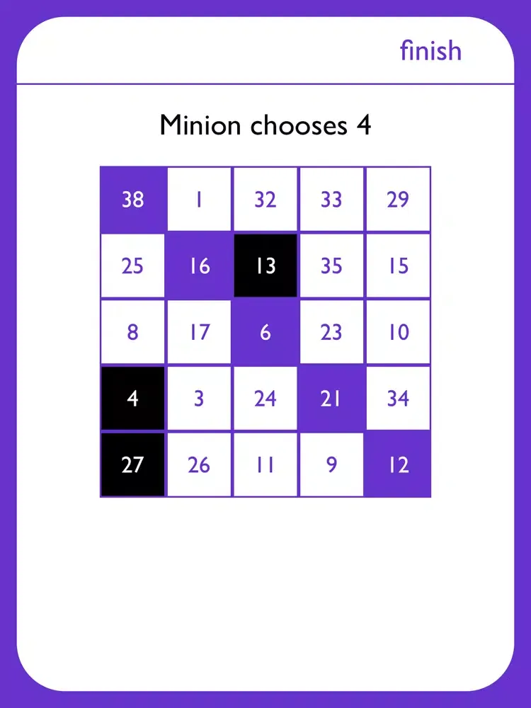Quick Bingo - JFSK's Minions iPad  スクリーンショット